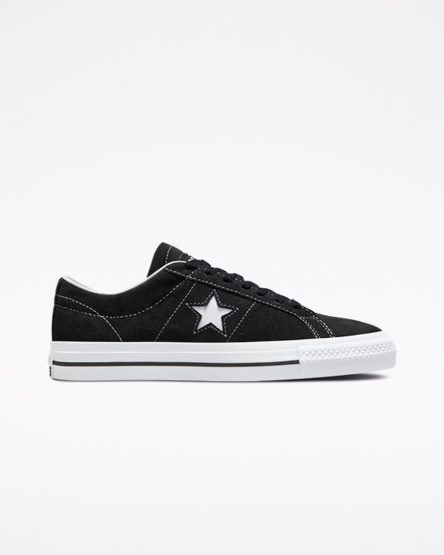 Men's Converse CONS One Star Pro Suede Skate Shoes Black / White | AU 841CEA